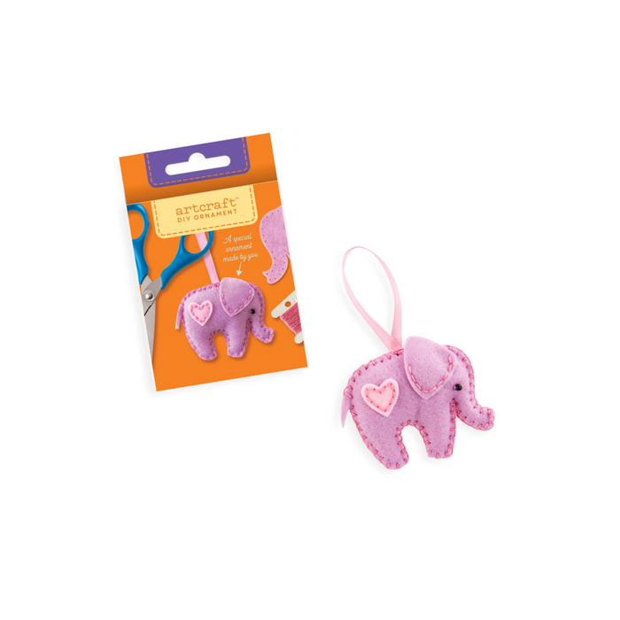 DIY Felt Ornament Kit - Purple Elephant