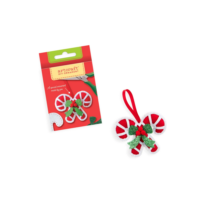 DIY Felt Ornament Kit - Christmas Candy Cane