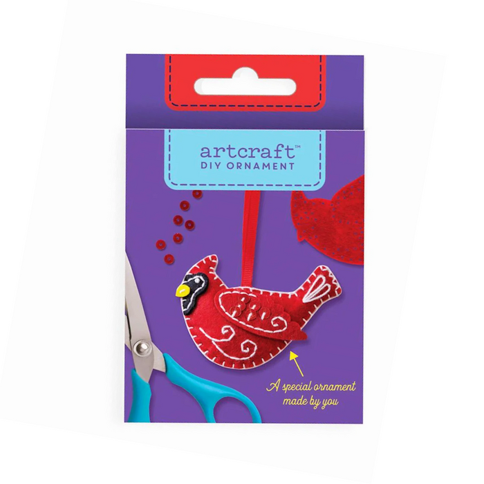 DIY Felt Ornament Kit - Red Cardinal Bird