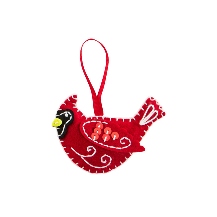 DIY Felt Ornament Kit - Red Cardinal Bird