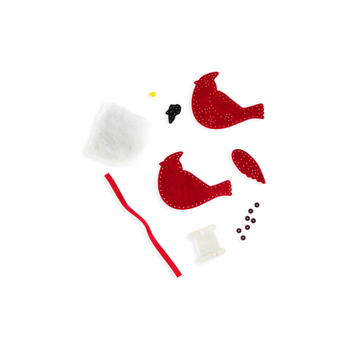 DIY Felt Ornament Kit - Red Cardinal Bird