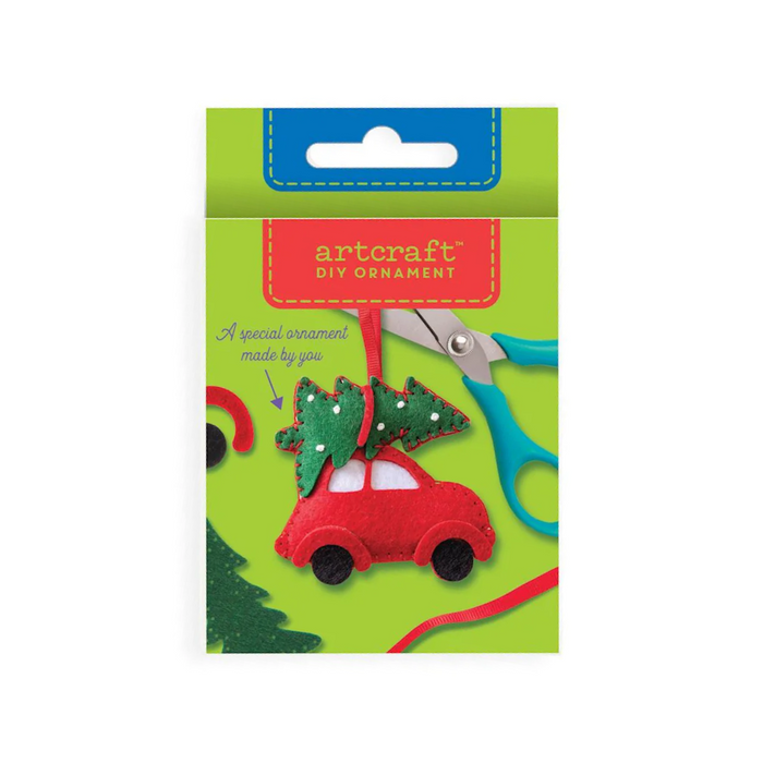 DIY Felt Ornament Kit - Red Car With Christmas Tree