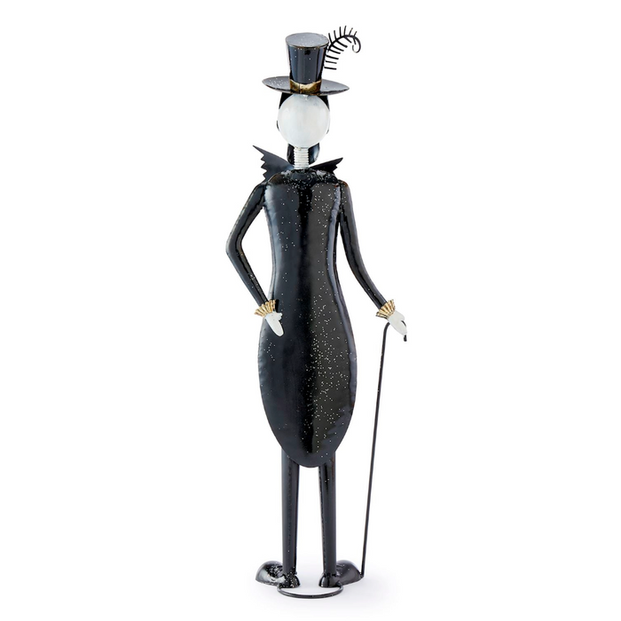 Pinstripe Suited Skeleton Figurine Halloween Décor