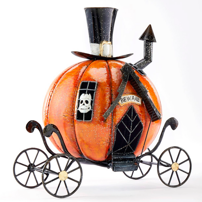 Ghoulish Pumpkin Carriage Halloween Décor