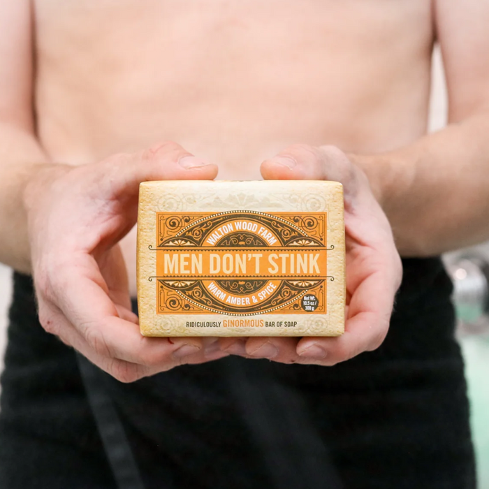 Walton Wood Farm - 'Men Don't Stink' Warm Amber & Spice Large Soap Bar