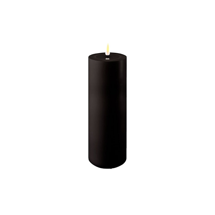 OUTDOOR Black LED Candle 3x8 Inch - Flameless Melt