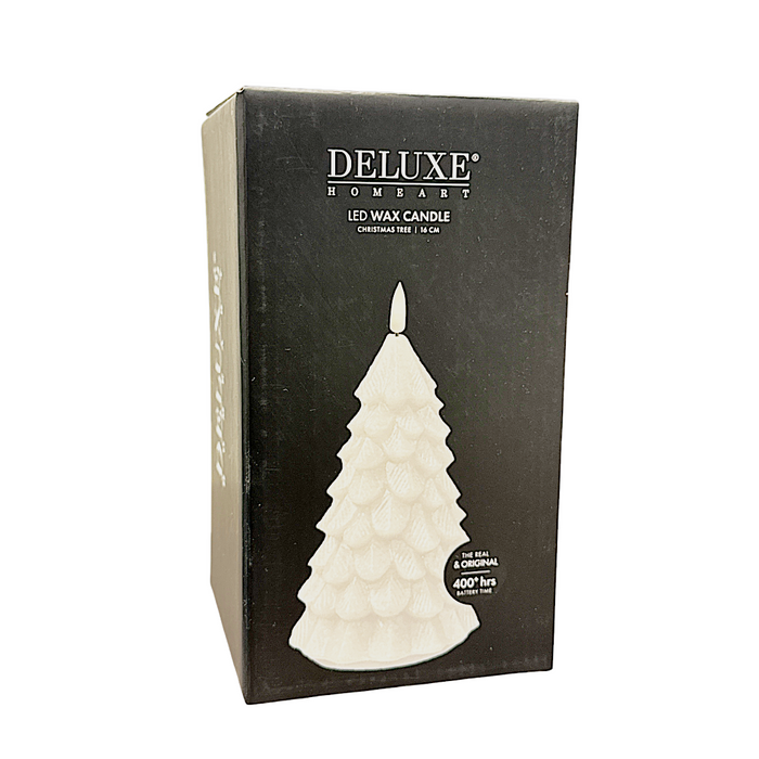 LED Real Flame White Christmas Tree Candle - 7.5 Inch