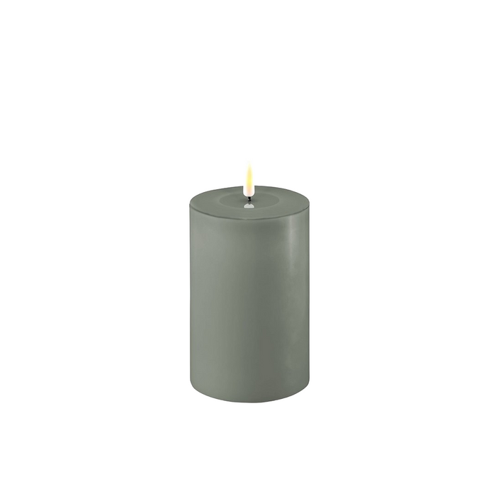 Salvie Green LED Candle 4x6 Inch- Flameless Melt