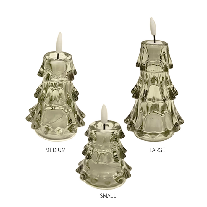 Glass Tree LED Flameless Candle - Small
