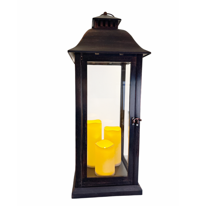 25" Black LED Lantern
