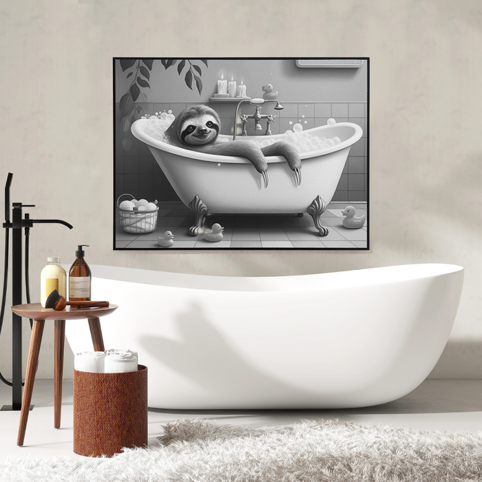 Sloth In Tub Wall Art Print