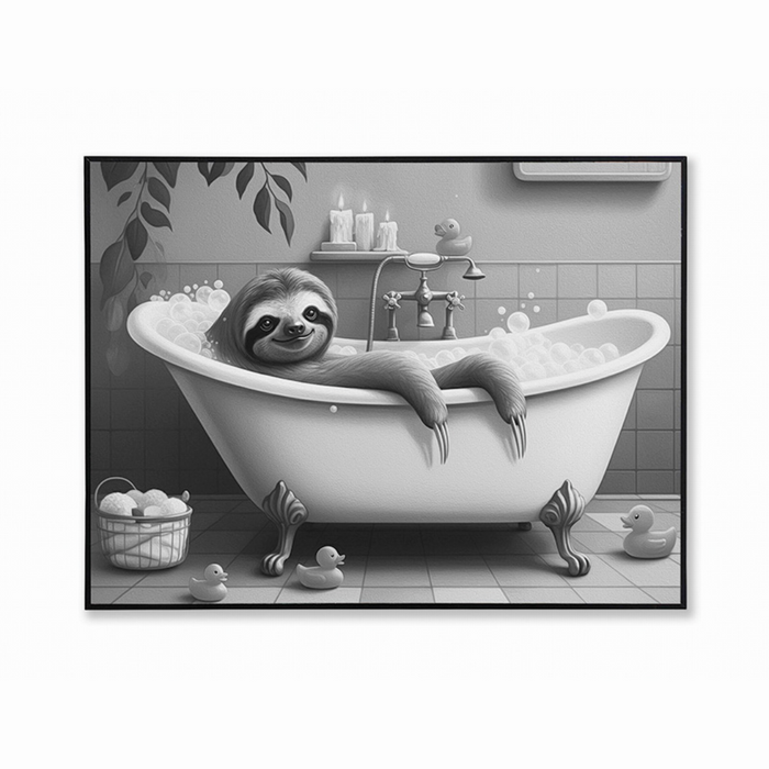 Sloth In Tub Wall Art Print