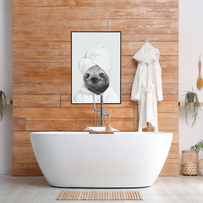 Sloth In Towel Wall Art Print