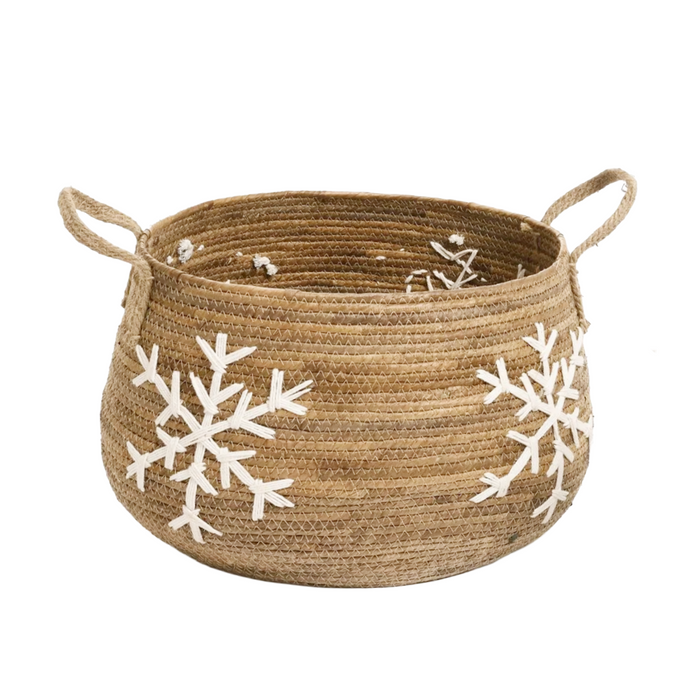 Snowflake Banana Leaf Basket - Large