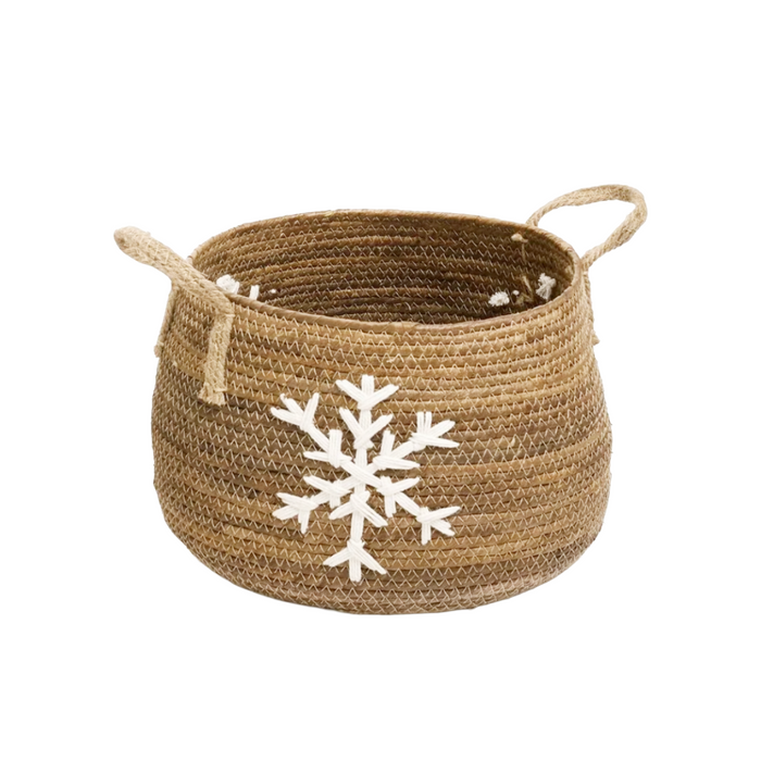 Snowflake Banana Leaf Basket - Small