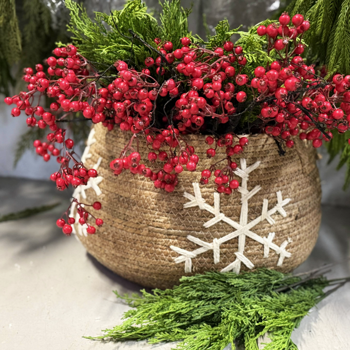 Snowflake Banana Leaf Basket - Small