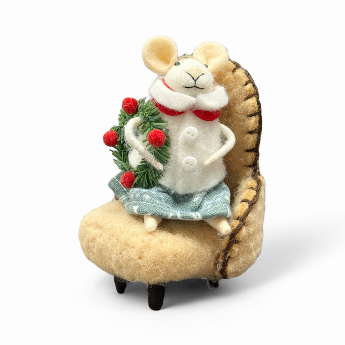 Felt Mouse Chair - Beige Wool High Chair