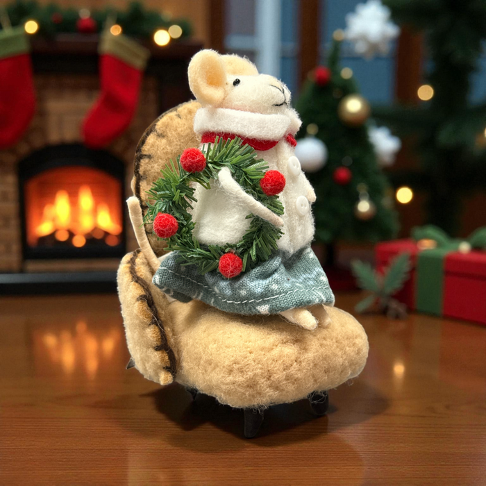 Felt Mouse Chair - Beige Wool High Chair