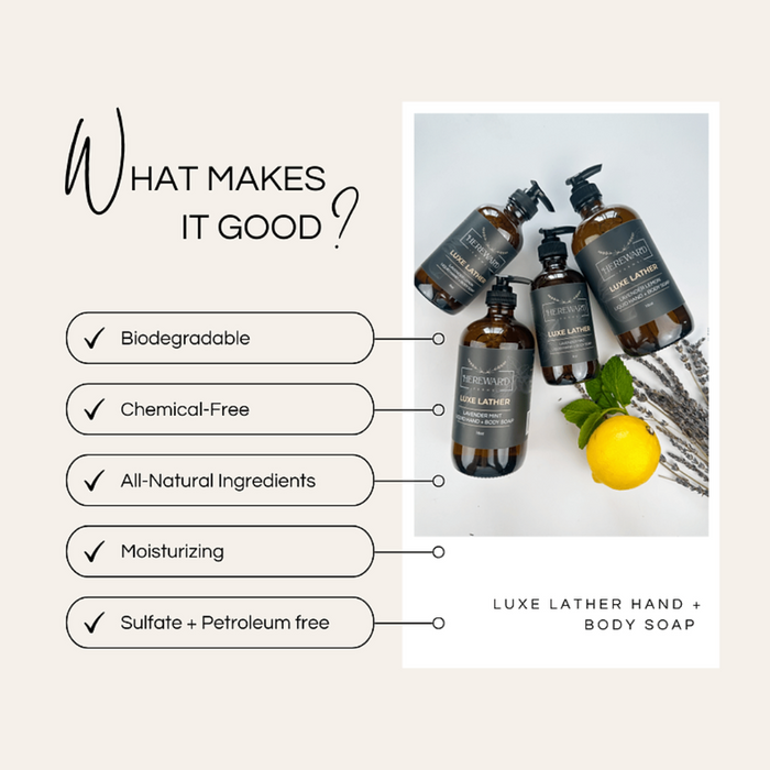 Luxe Lather Liquid Hand & Body Soap - Lavender Lemon