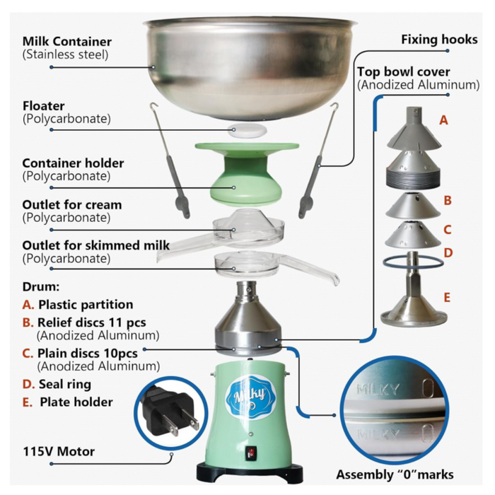 Electric Cream Separator--130 L/Hour Capacity