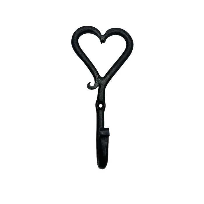 Cast Iron Hand Forged Heart Shaped Hook