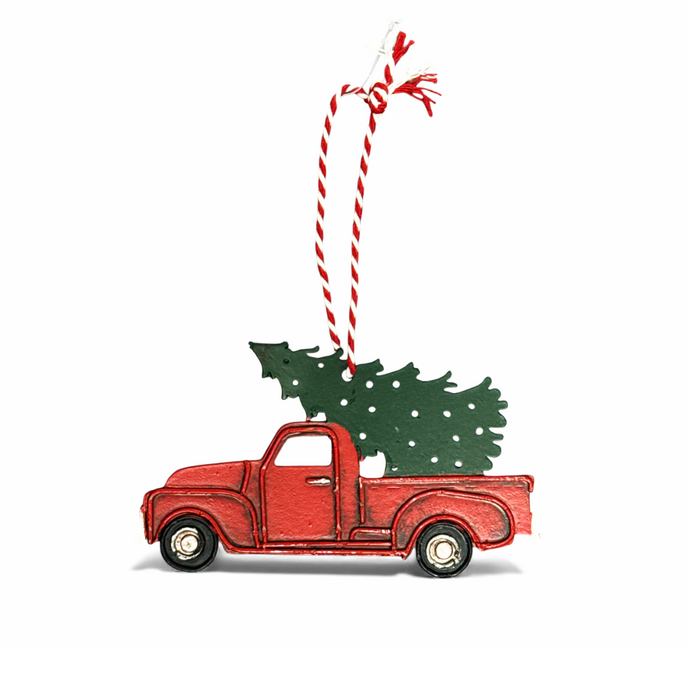 4" Vintage Metal Truck Ornament