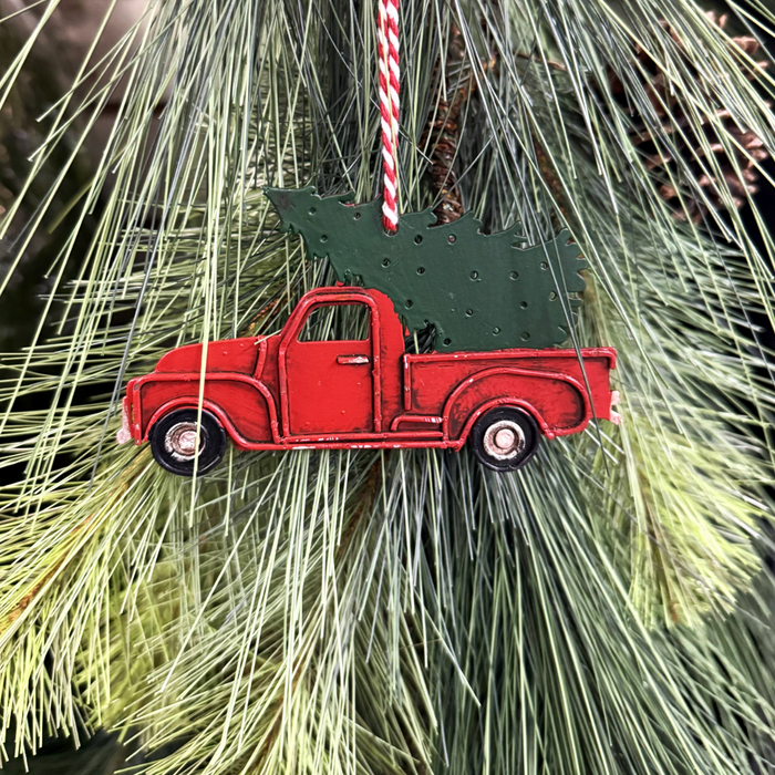 4" Vintage Metal Truck Ornament