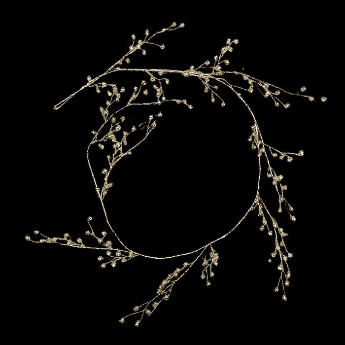 47" Gold Glitter Garland with Cluster Crystal Beads