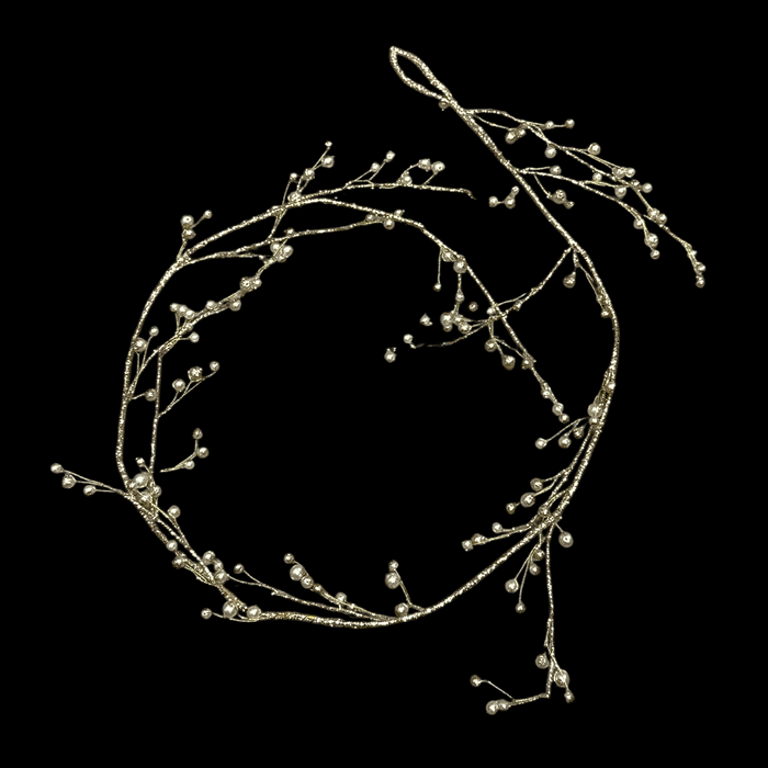 60" Gold Glitter Garland with Cluster Pearl Beads