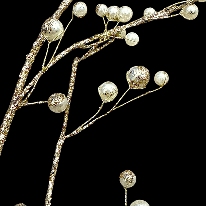 60" Gold Glitter Garland with Cluster Pearl Beads