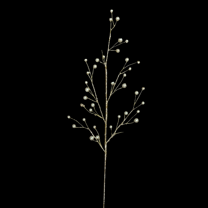 24.5" Gold Glitter Spray with Cluster Pearl Beads