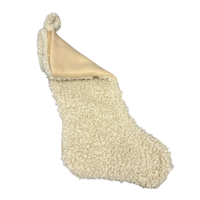 20.5" Beige Boucle Christmas Stocking