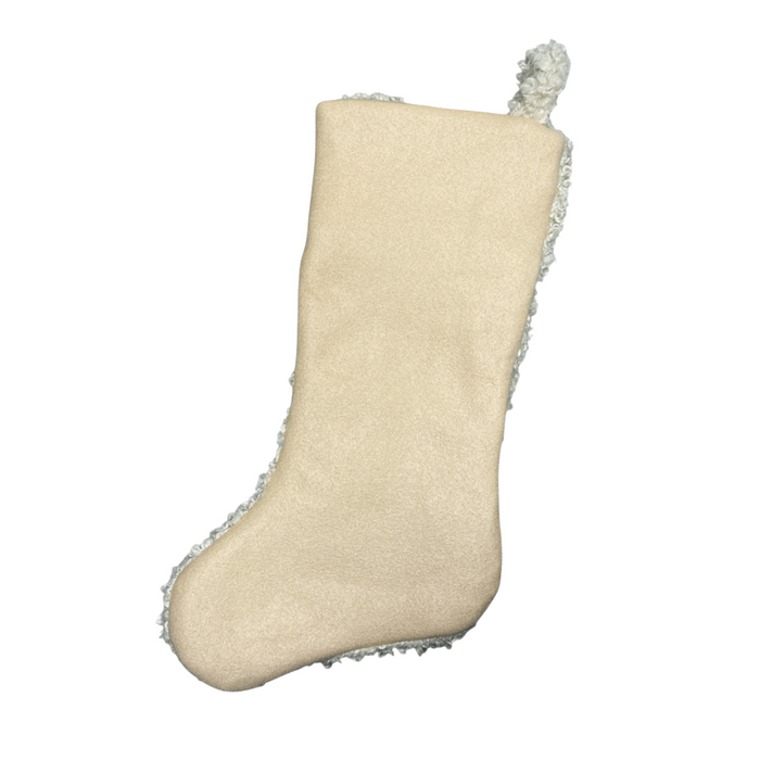 20.5" Beige Boucle Christmas Stocking