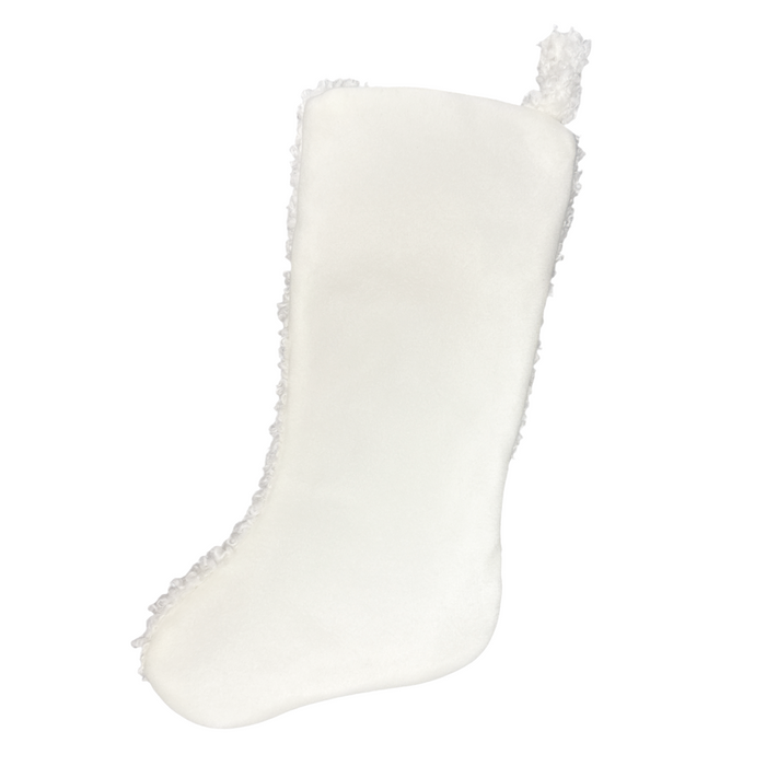 20.5" Cream White Boucle Christmas Stocking