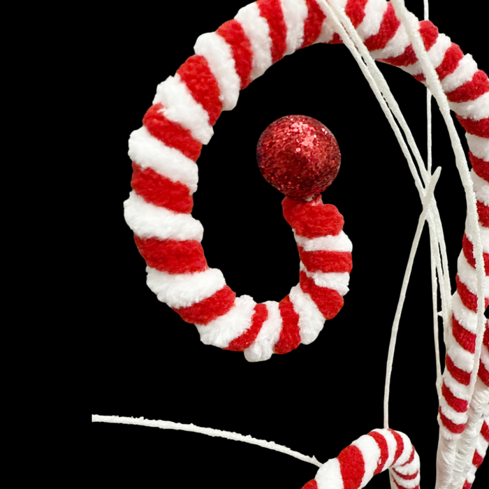 26" Red/White Candy Cane Curl Spray