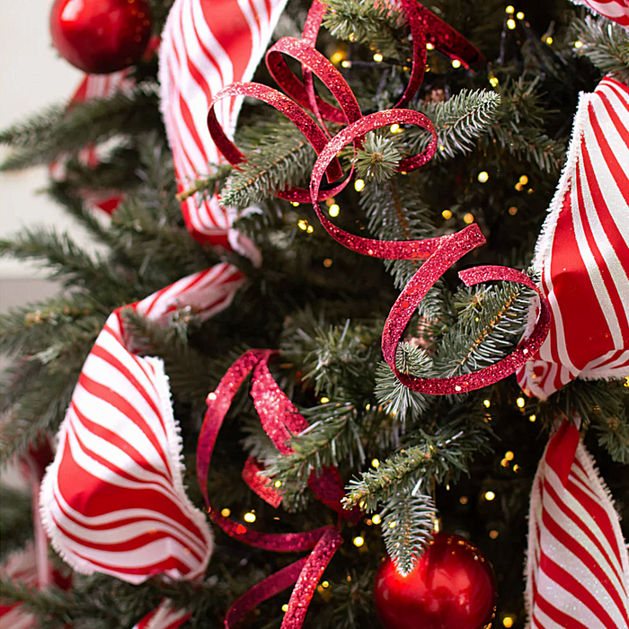 33.5" Glitter Burgundy Hanging Ribbon Curl Spray