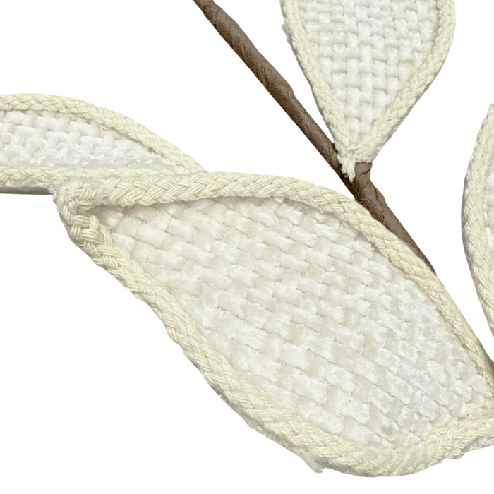 28" Ivory Woven Fabric Magnolia Leaf Spray