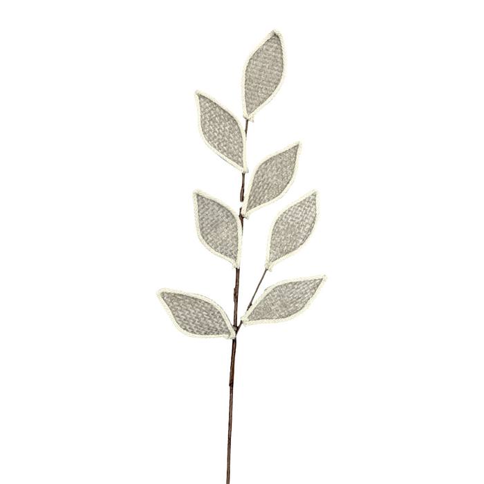28" Taupe Woven Fabric Magnolia Leaf Spray