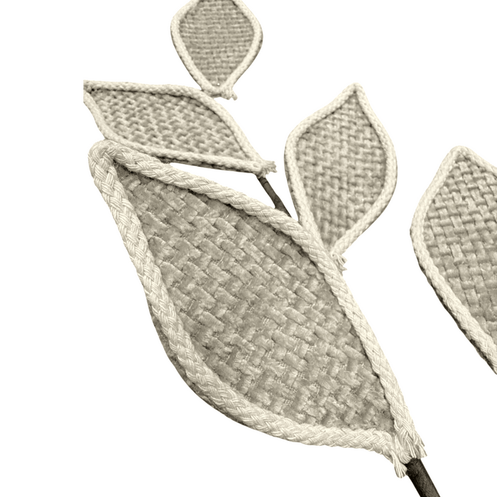 28" Taupe Woven Fabric Magnolia Leaf Spray