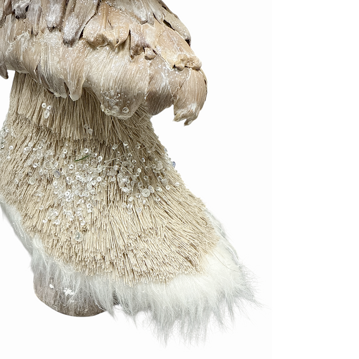 22.8" Faux Grass & Corn Husk Tree with Fur Trim