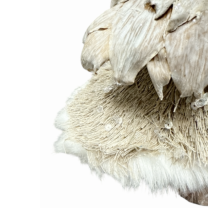 15" Faux Grass & Corn Husk Tree with Fur Trim