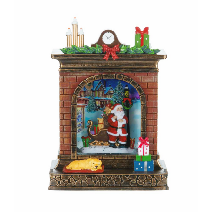 10" LED Lantern Water Globe with Santa