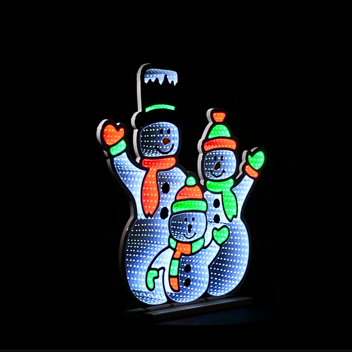 26" Snowman Family LED Infinity Light