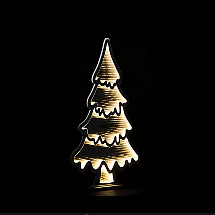 35.5" White Xmas Tree LED Infinity Light