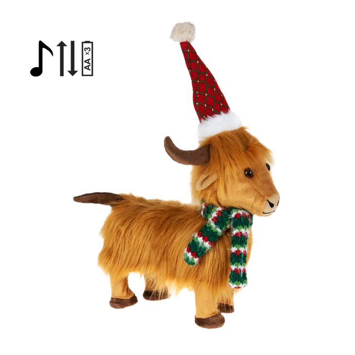 15" Singing and Moving Xmas Cow