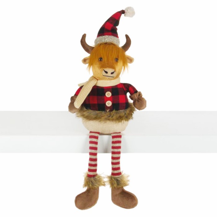 22" Dangly Leg XMAS Highland Bull