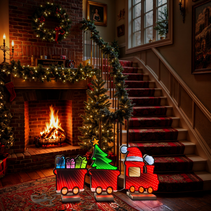 28" Christmas Train LED Infinity Light