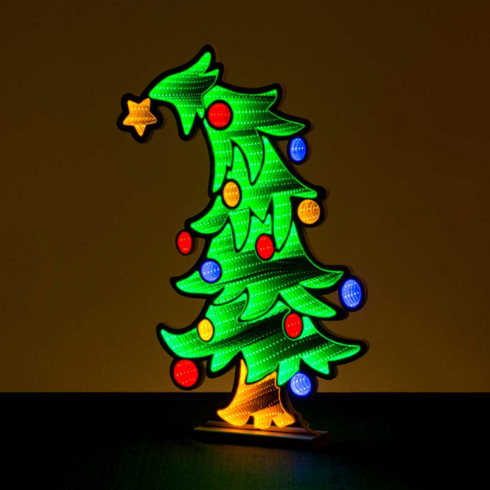 24" Bent Xmas Tree LED Infinity Light