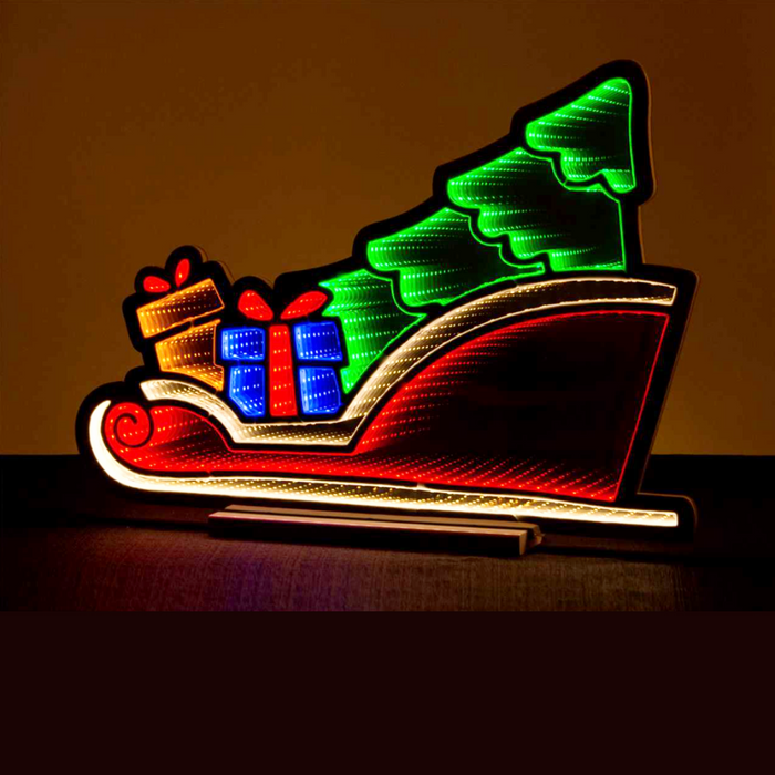 23.5" Xmas Sleigh LED Infinity Light