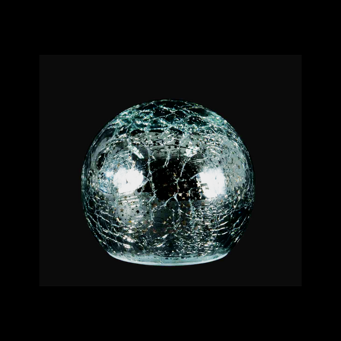 4" Silver Crackle Sphere LED Light